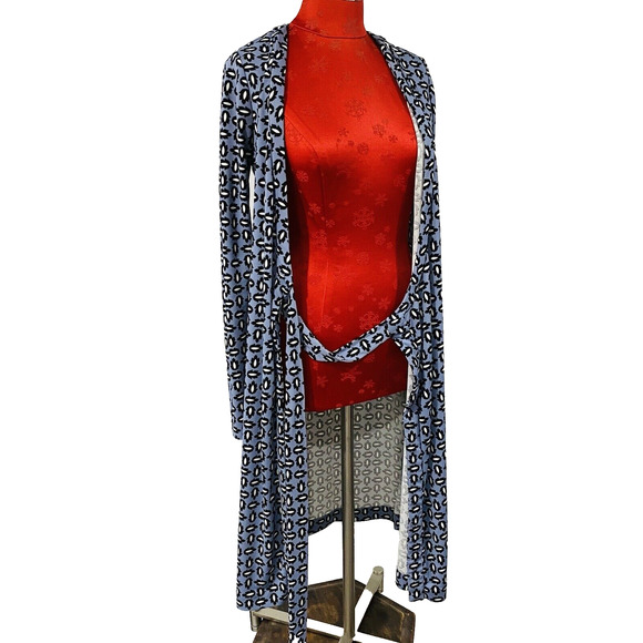 Ann Taylor True Wrap Dress Size 2T Tall Gray Black V-Neck Long Sleeve Career - Picture 8 of 11